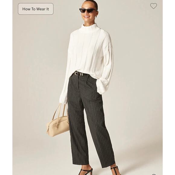 J. Crew Ribbed Mockneck Sweater Ivory NWT size Small - Picture 4 of 9